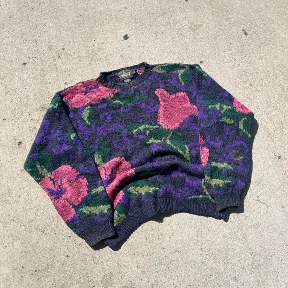 Vintage Woolrich Floral Old Money Y2K Sweater